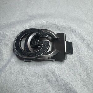 Men's Black Interlocking G-Style Metal Belt Buckle